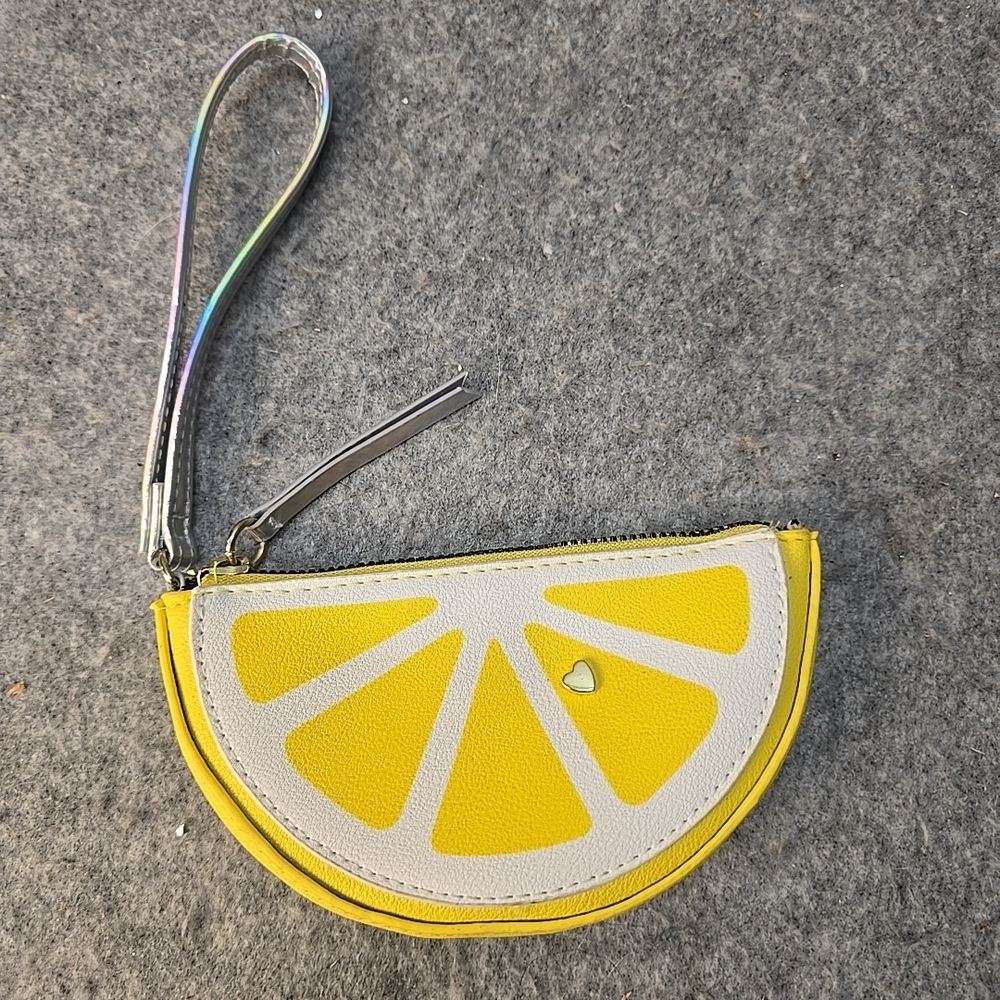 Yellow Lemon Slice Wristlet